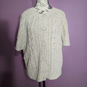 Sarah Spencer knit short-sleeved top sweater cardigan